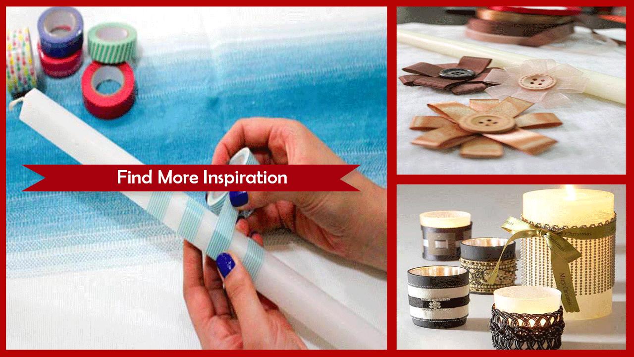 how to decorate a candle with ribbon