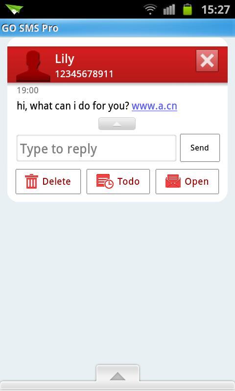 GO SMS Elegant Red