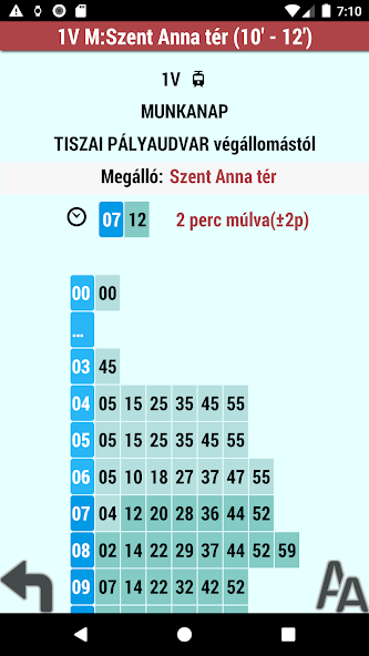 Miskolc  menetrend