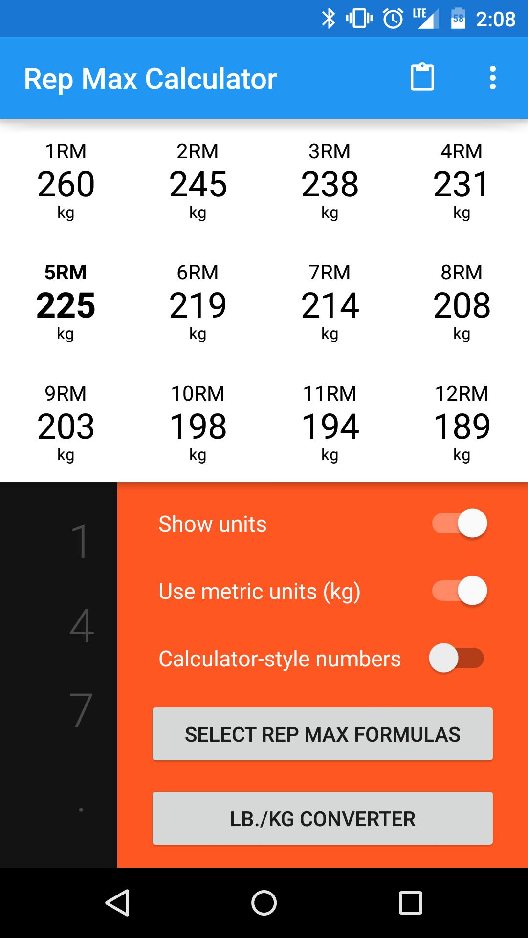 Rep Max Calculator