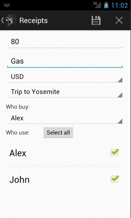 Receipt calculator