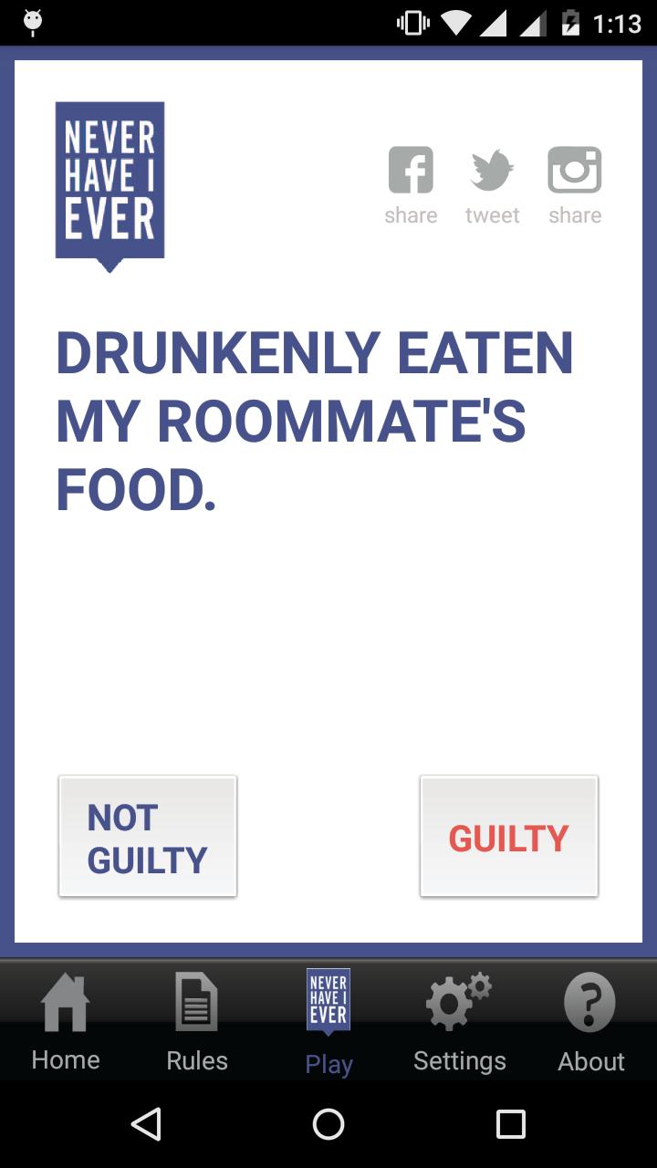 Never Have I Ever Game