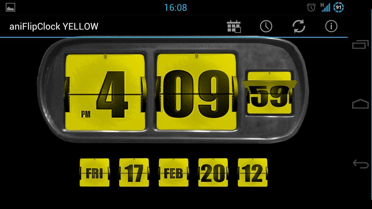 3D Animated Flip Clock YELLOW
