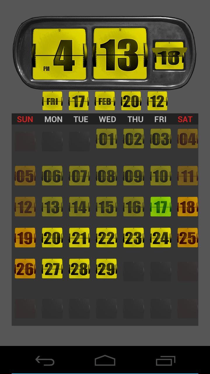 3D Animated Flip Clock YELLOW