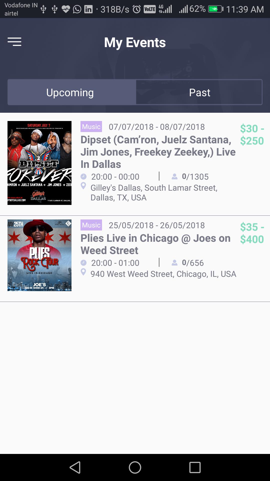 Eventnoire Organizer