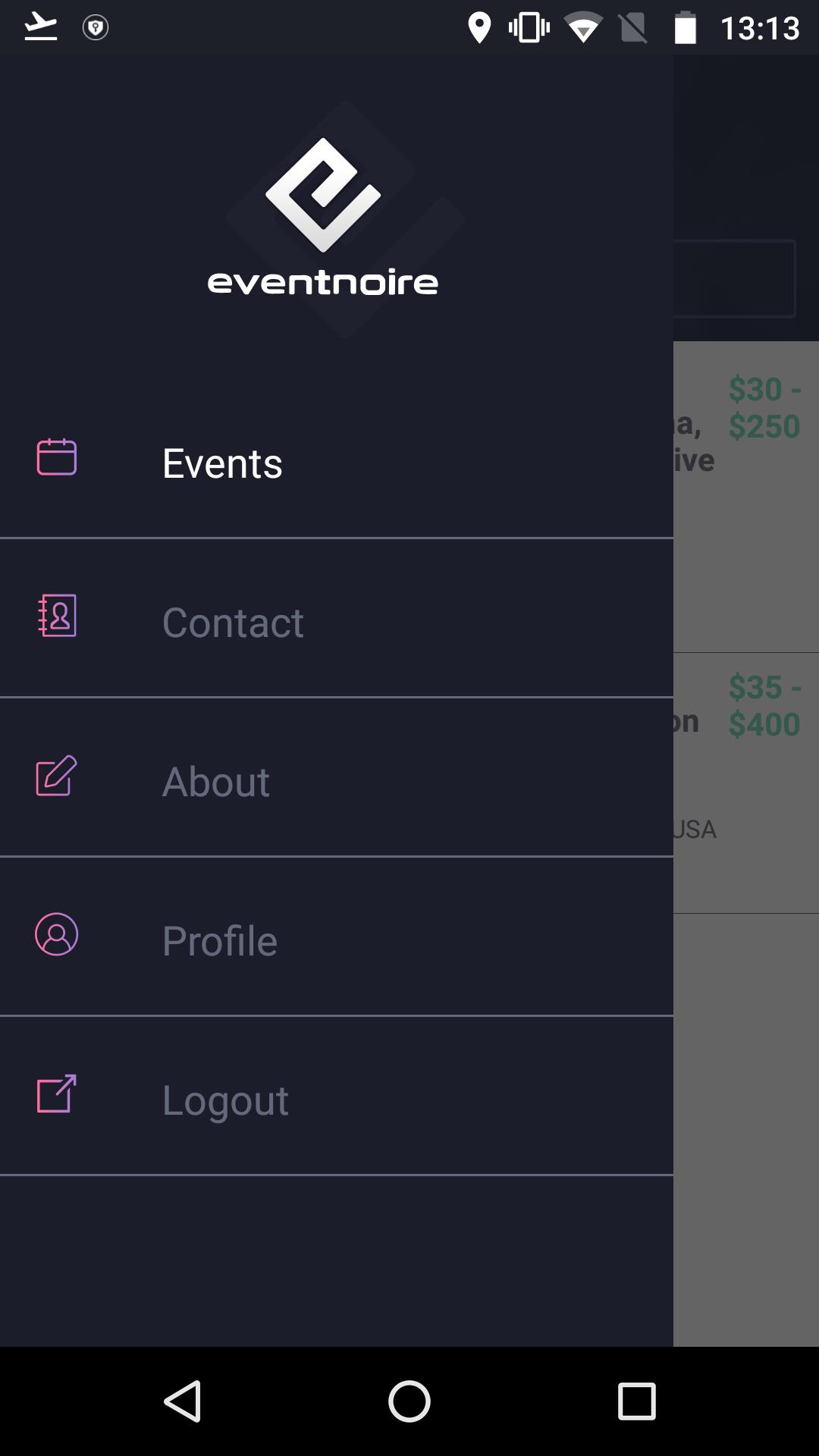 Eventnoire Organizer
