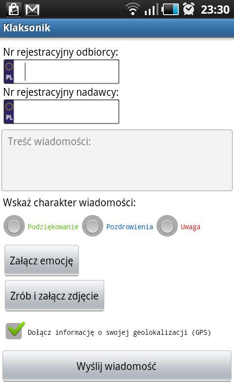 Email samochodowy - Klaksonik