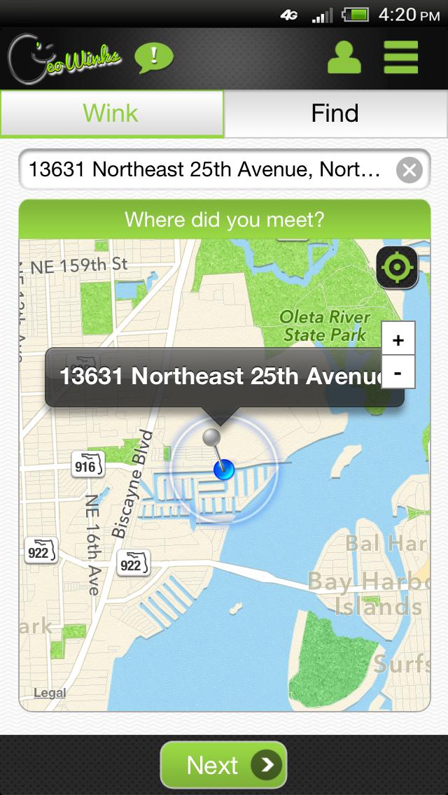 GeoWinks: Find People You Like