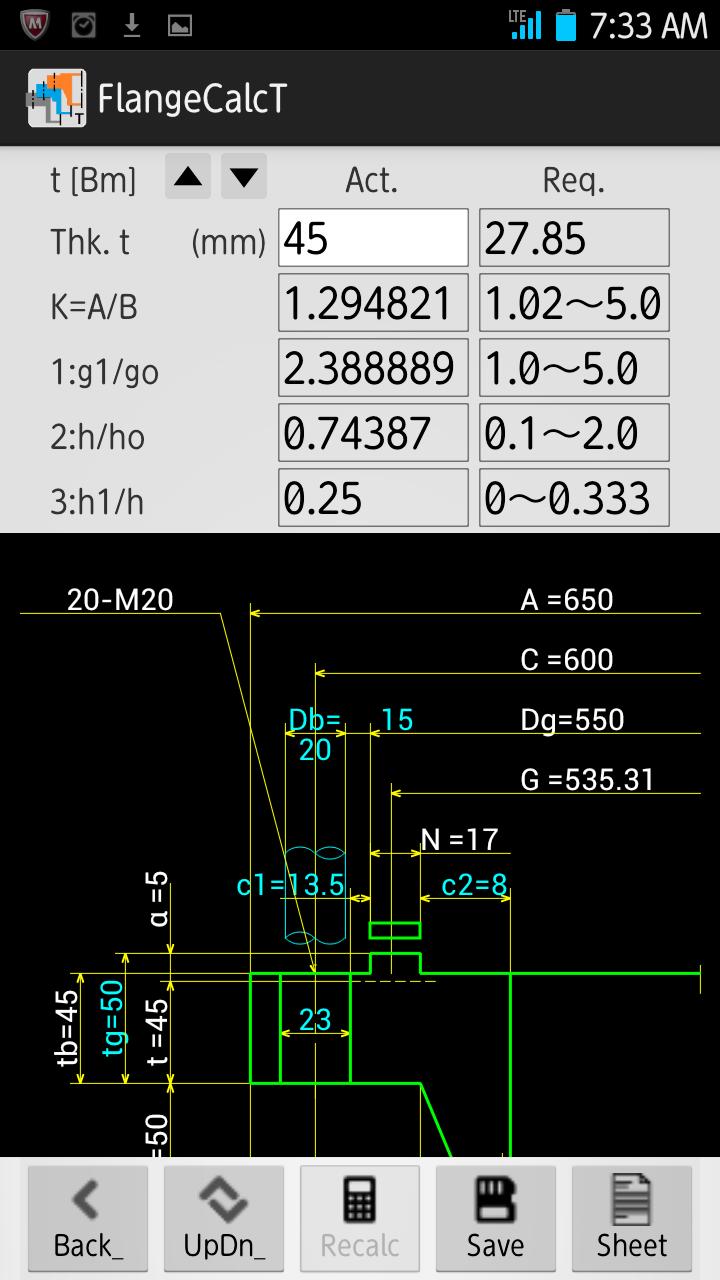 Flange Calculation T
