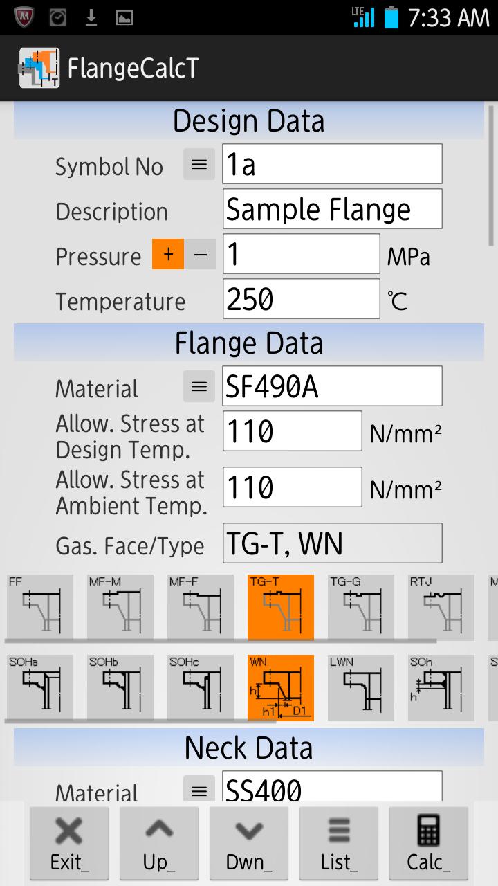 Flange Calculation T