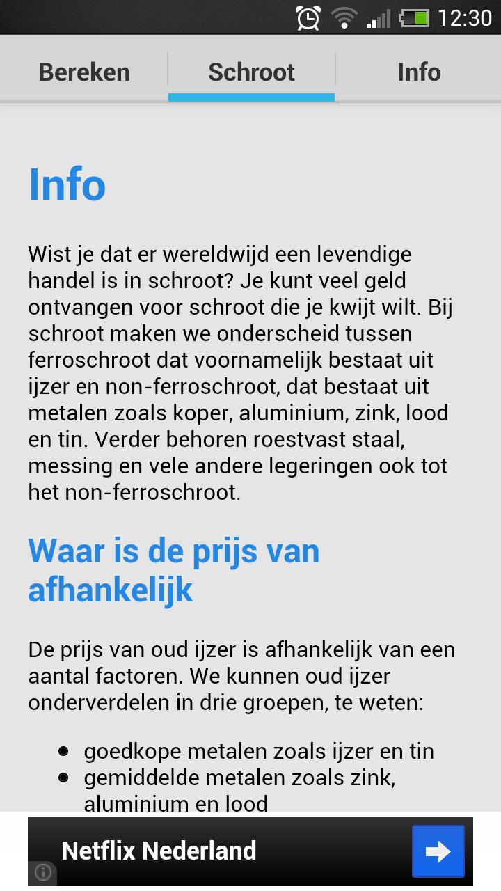 Schrootprijzen Calculator