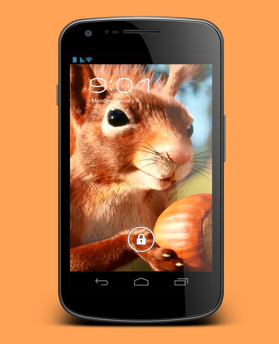 Squirrel with Acorn Live Wallp