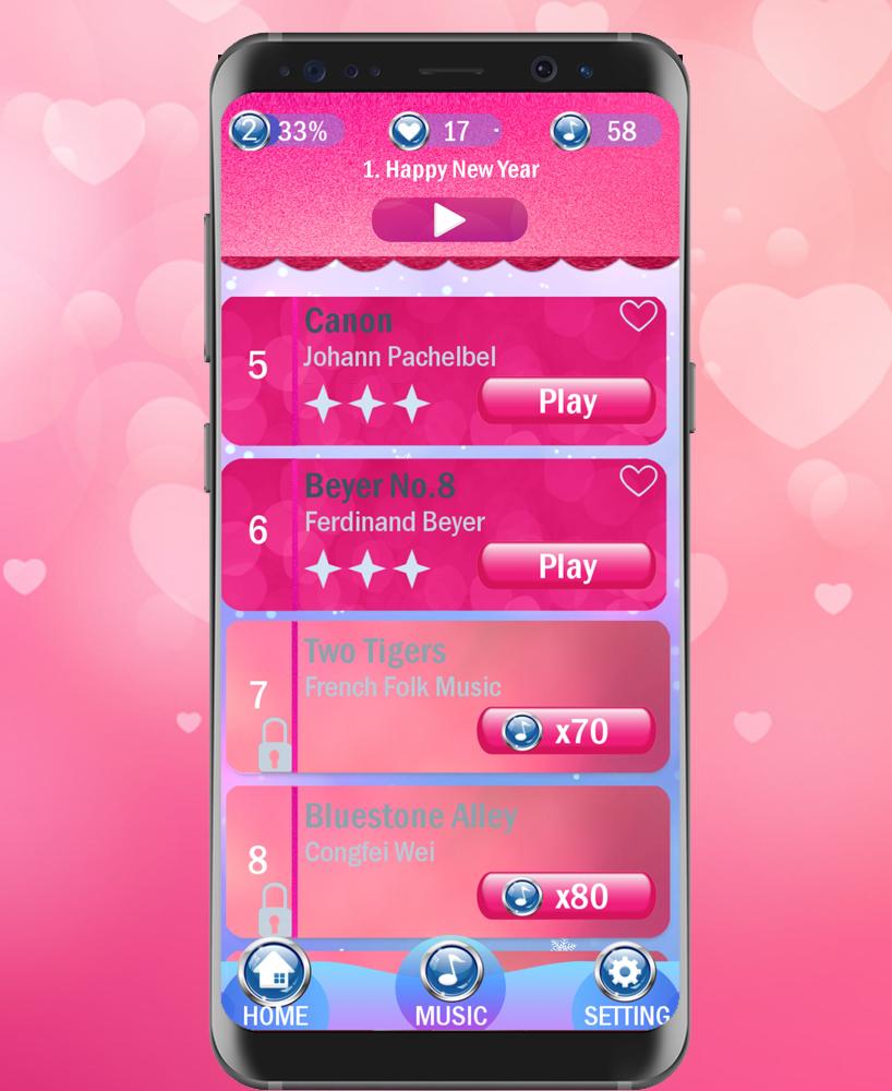 Pink Piano Tiles Heart 2