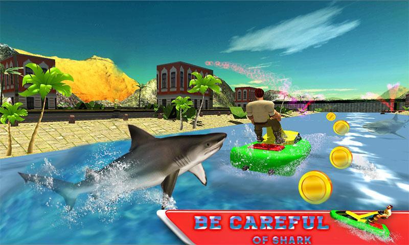 Water Jet Ski Race & Shark