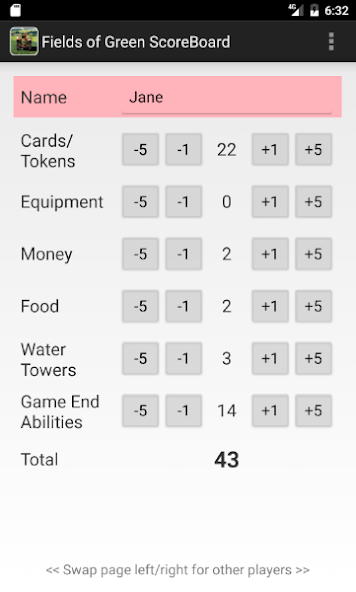 Fields of Green ScoreBoard