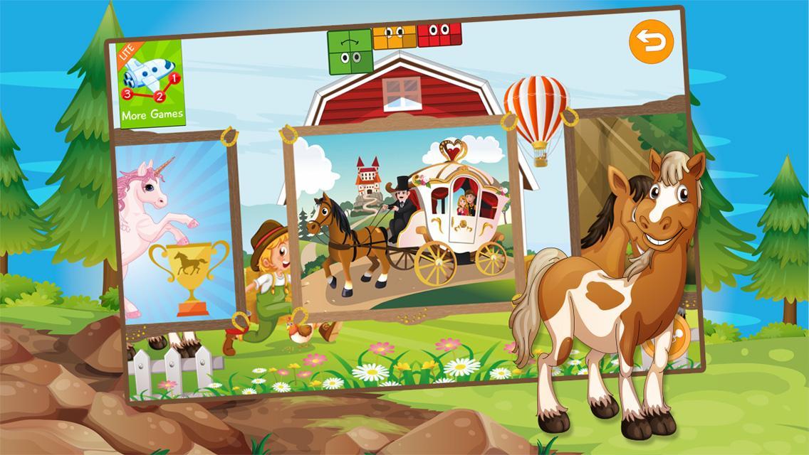 Kids Horses Slide Puzzle Free