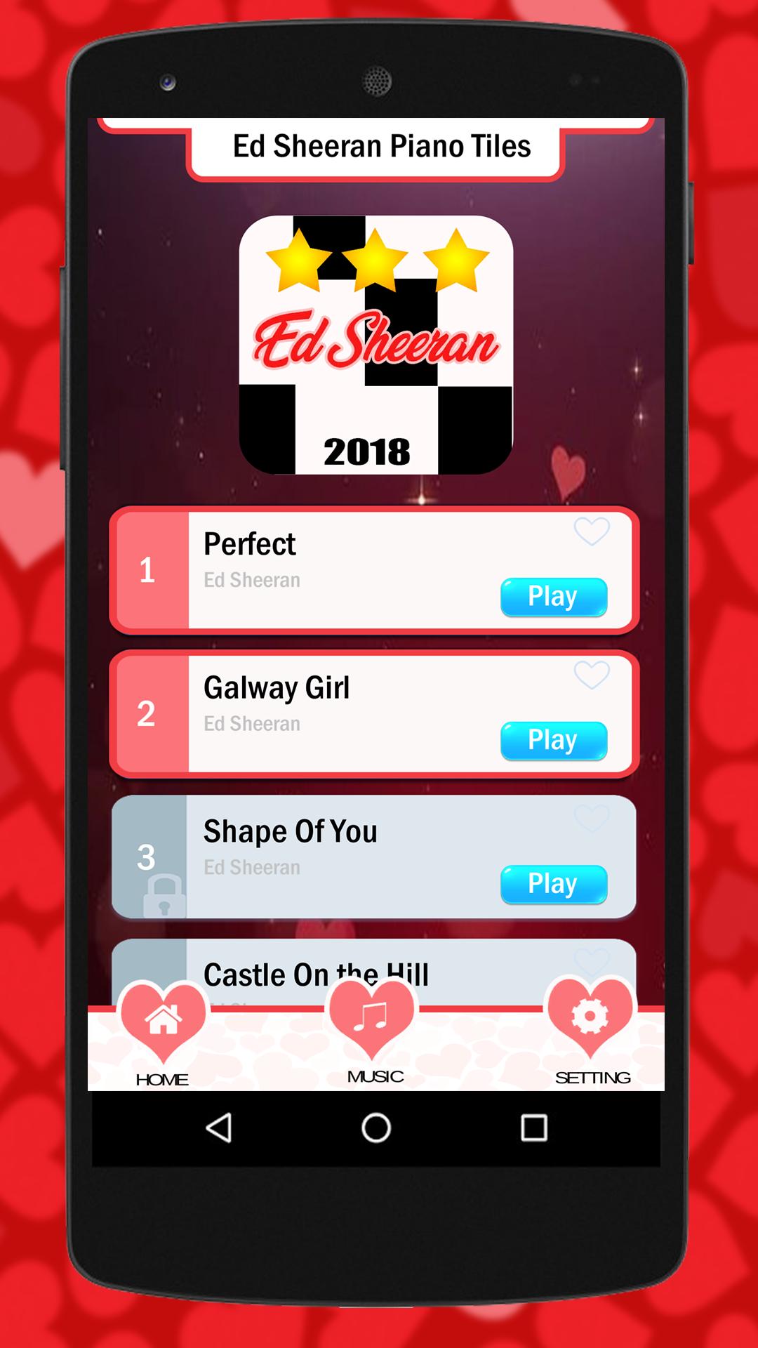 Perfect Ed Sheeran Piano Tiles