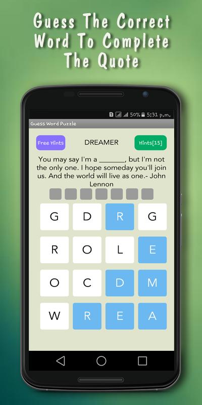 Word Guessing Game - Word Char