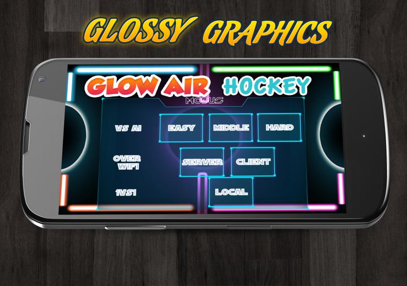 Glow Air Hockey Multiplayer