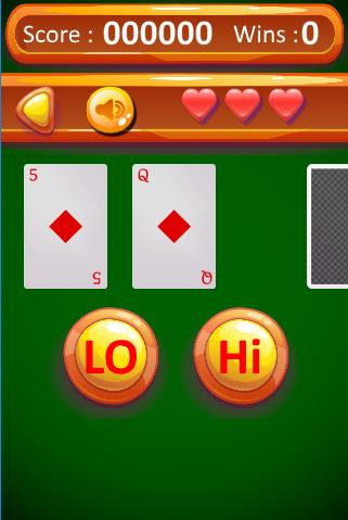 Hi-Lo Card Fast game